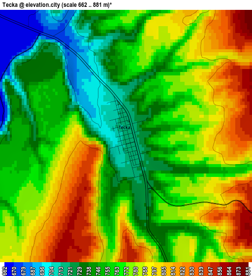 Tecka elevation map