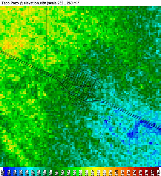 Taco Pozo elevation map