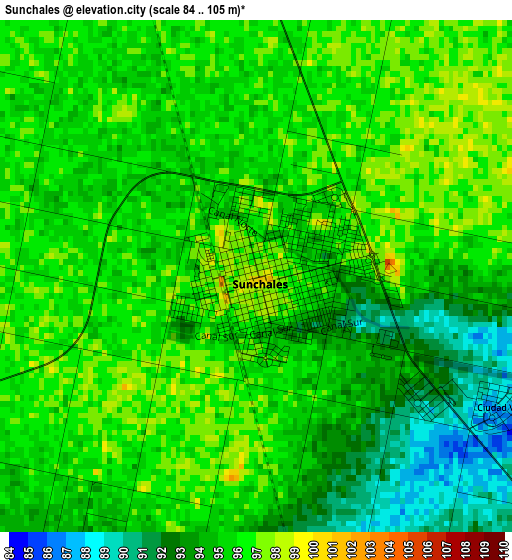 Sunchales elevation map