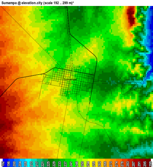 Sumampa elevation map