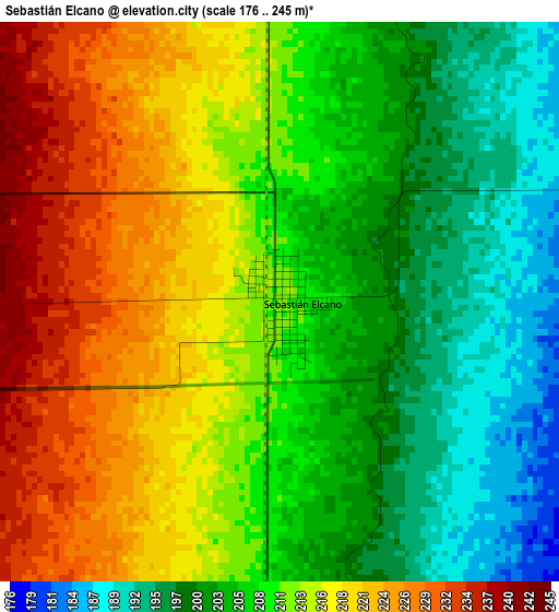 Sebastián Elcano elevation map