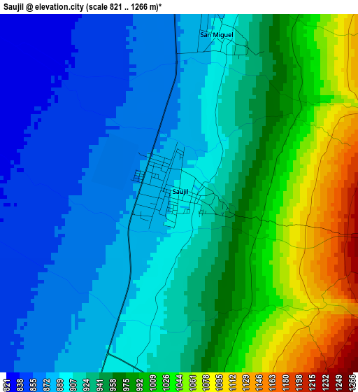 Saujil elevation map