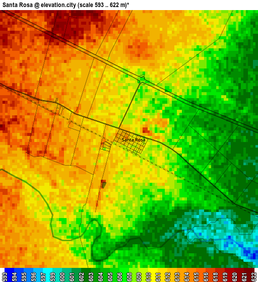 Santa Rosa elevation map