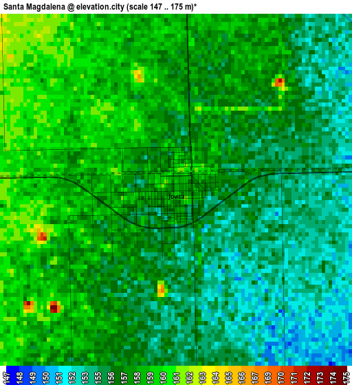 Santa Magdalena elevation map