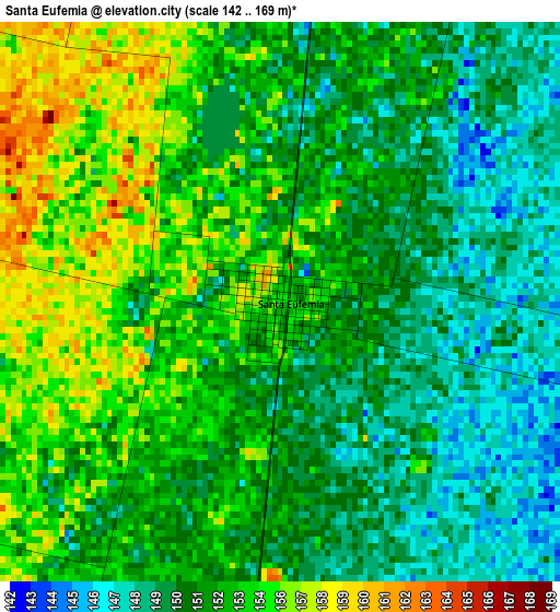 Santa Eufemia elevation map