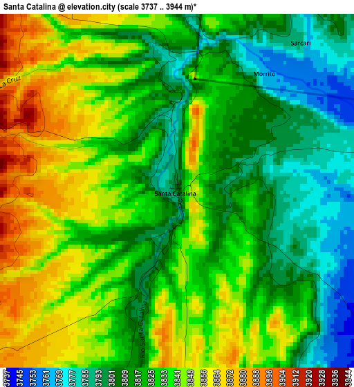 Santa Catalina elevation map