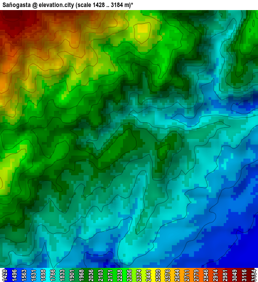 Sañogasta elevation map