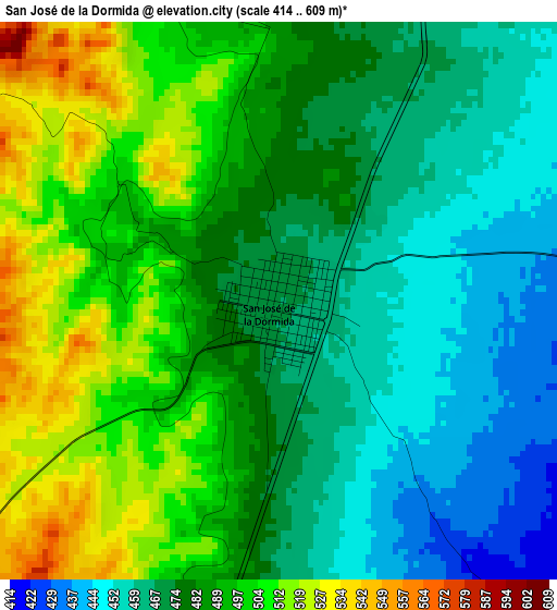 San José de la Dormida elevation map