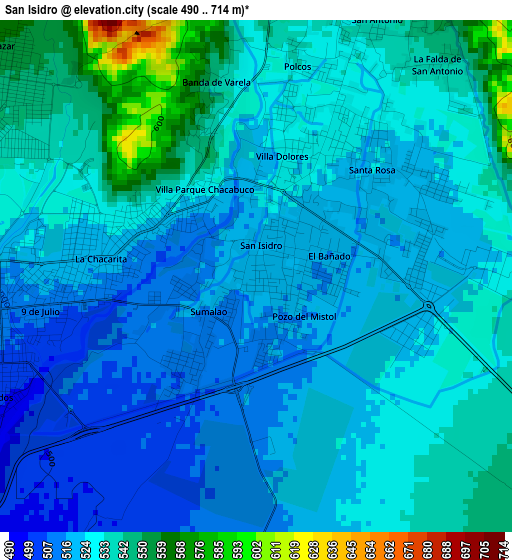 San Isidro elevation map