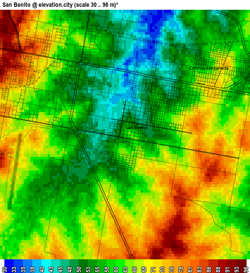 San Benito elevation map