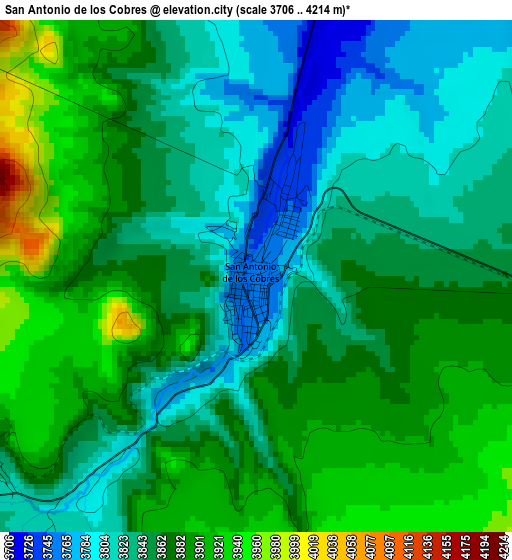 San Antonio de los Cobres elevation map