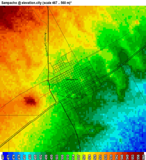 Sampacho elevation map