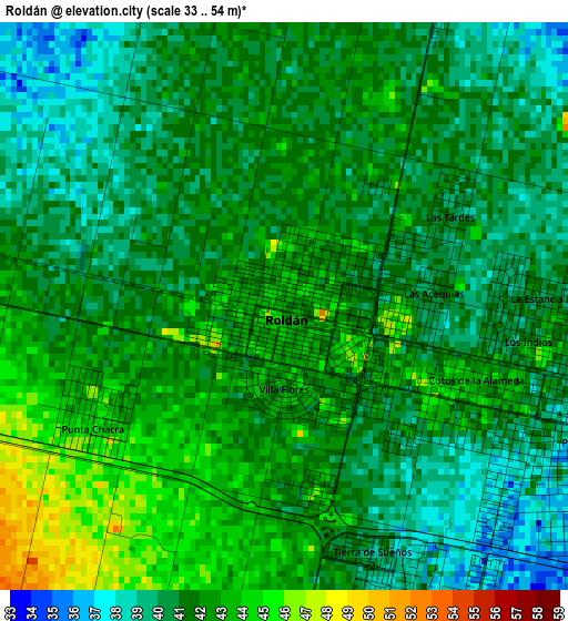 Roldán elevation map