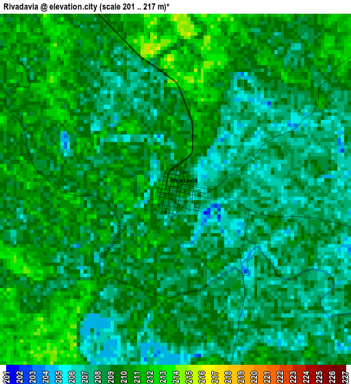 Rivadavia elevation map