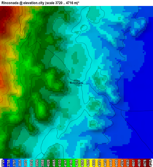 Rinconada elevation map