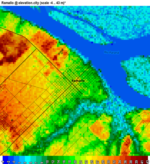 Ramallo elevation map