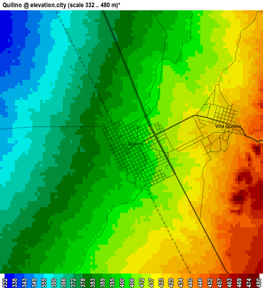 Quilino elevation map