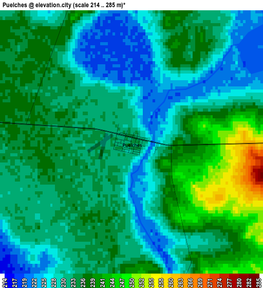 Puelches elevation map