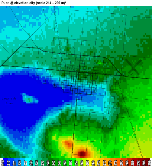 Puan elevation map