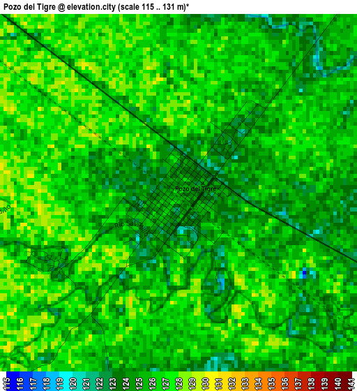 Pozo del Tigre elevation map