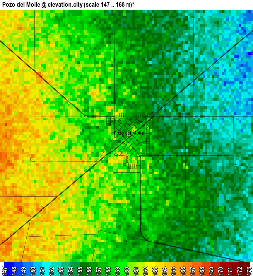 Pozo del Molle elevation map