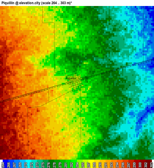 Piquillín elevation map
