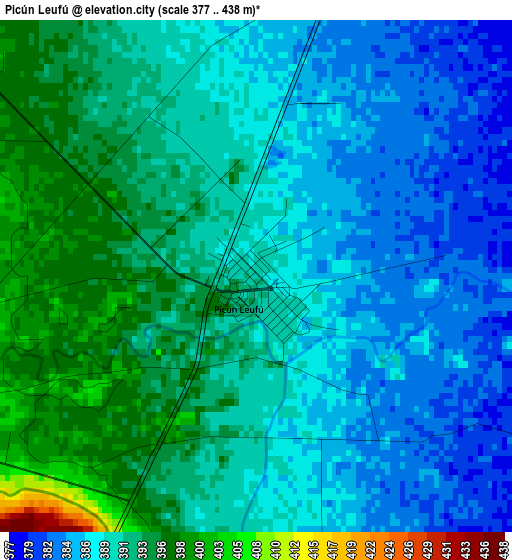 Picún Leufú elevation map