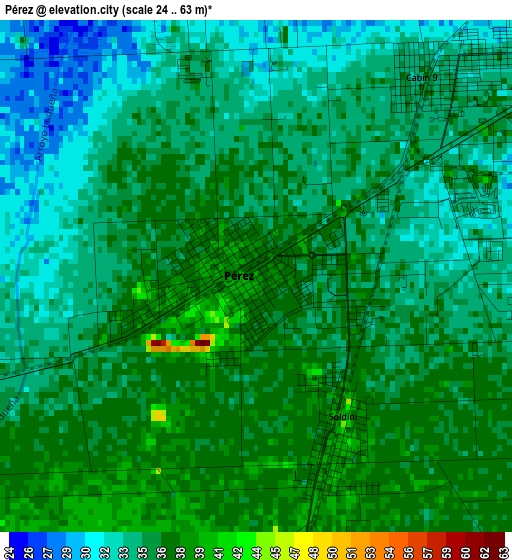 Pérez elevation map