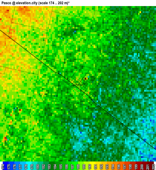 Pasco elevation map