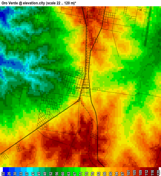 Oro Verde elevation map