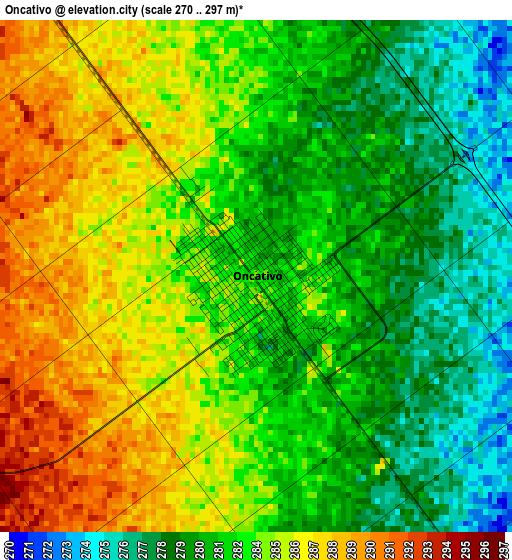 Oncativo elevation map