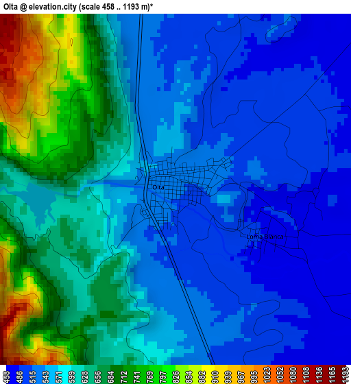 Olta elevation map