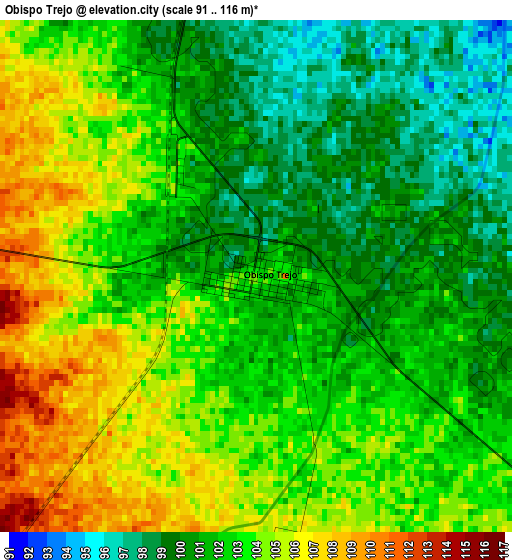 Obispo Trejo elevation map