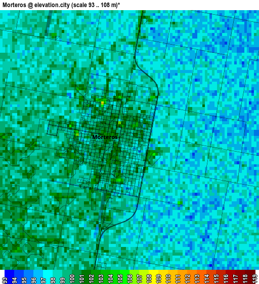 Morteros elevation map