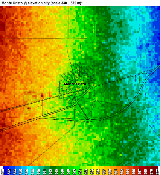 Monte Cristo elevation map