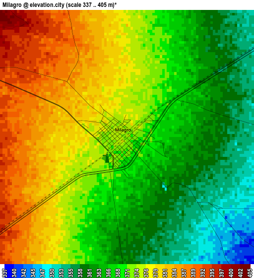 Milagro elevation map