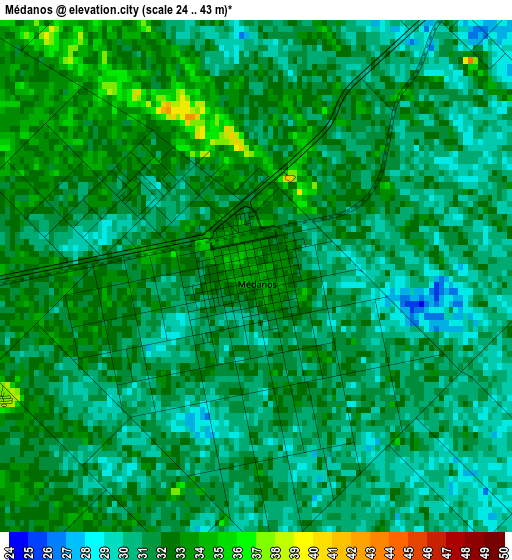 Médanos elevation map