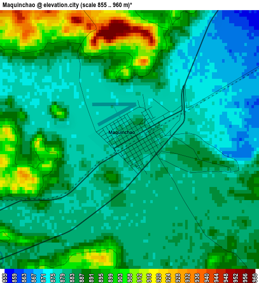 Maquinchao elevation map