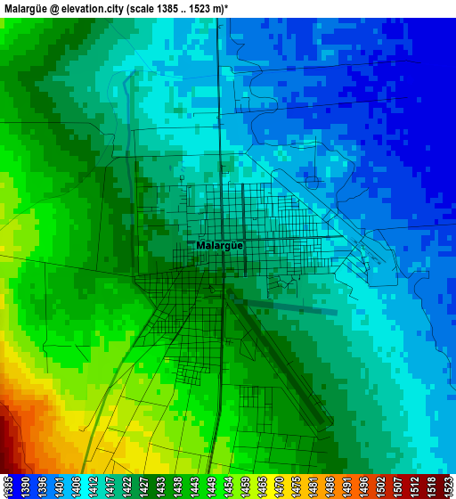 Malargüe elevation map