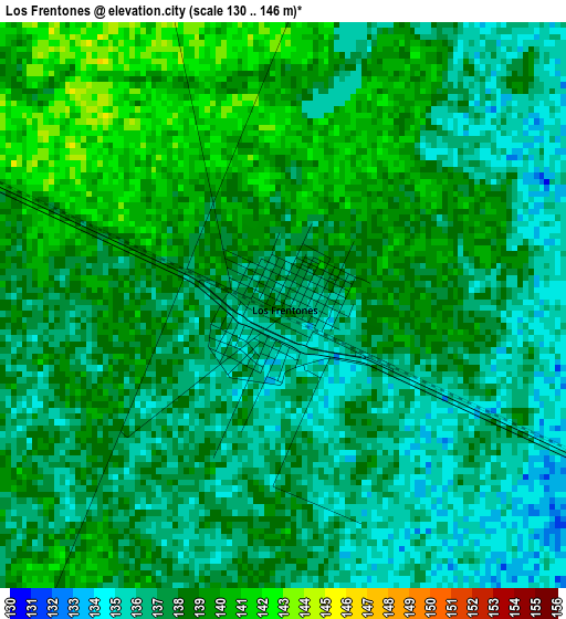 Los Frentones elevation map