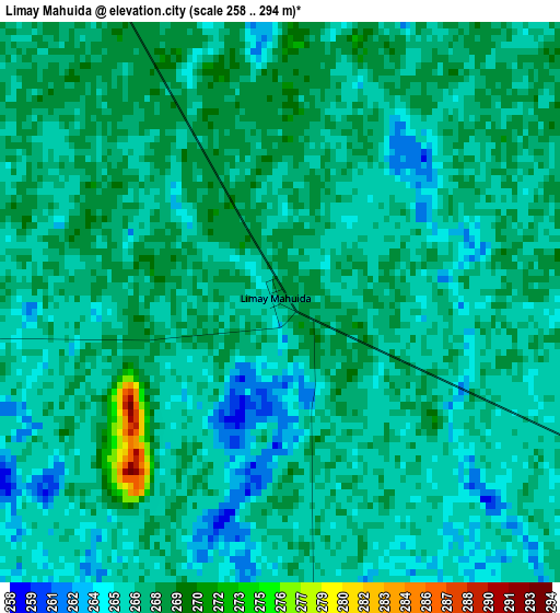 Limay Mahuida elevation map