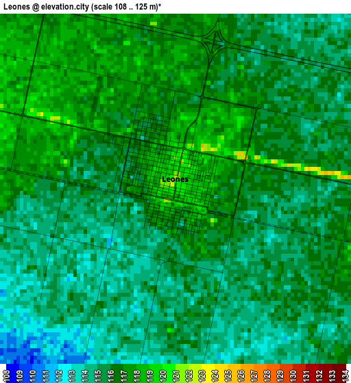 Leones elevation map