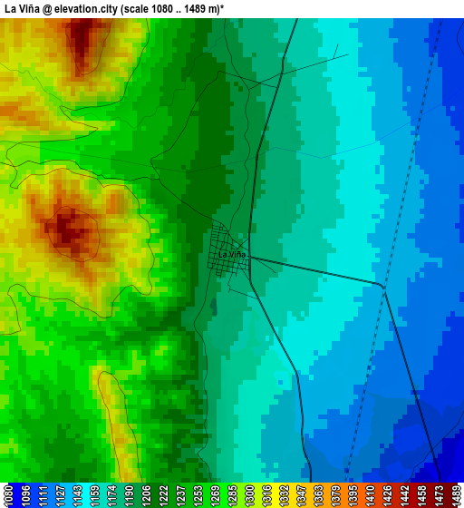 La Viña elevation map