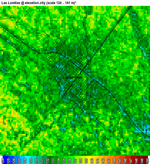 Las Lomitas elevation map
