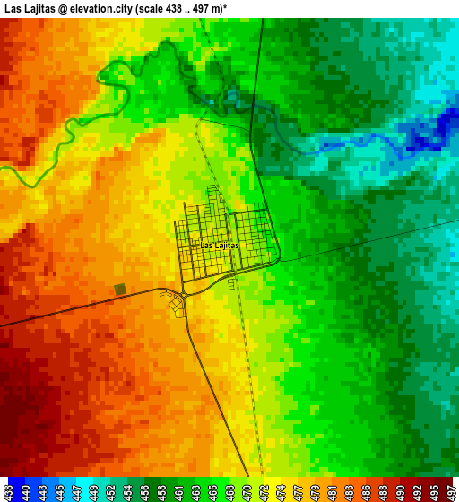 Las Lajitas elevation map