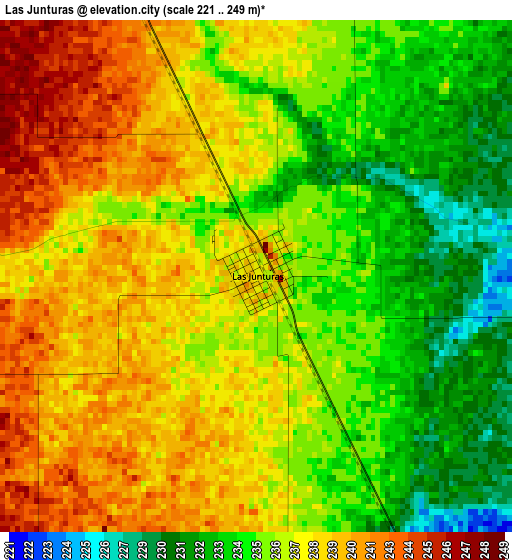 Las Junturas elevation map