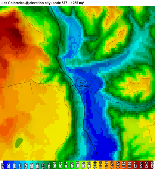 Las Coloradas elevation map