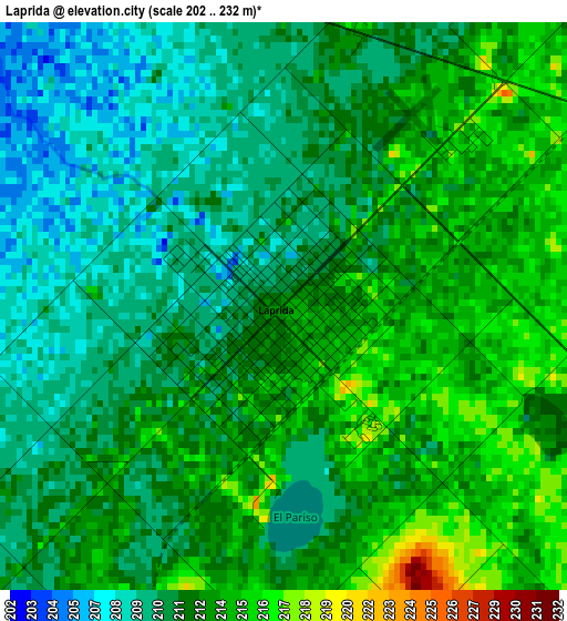 Laprida elevation map