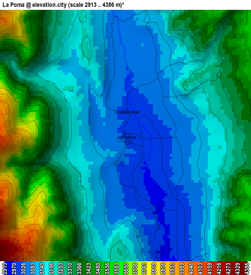 La Poma elevation map