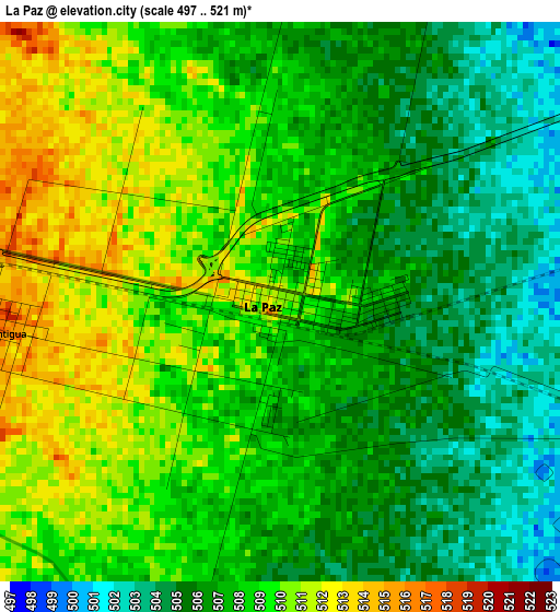 La Paz elevation map